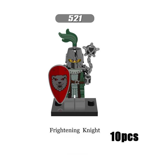 X0148 Medieval Military Soldiers Minifigures Set Building Blocks Dragon Knight Kingdom Knight Frightening Knight Heroic Knight Action Mini Figures Weapon Helmet Shield Armor Sword Assemble MOC Accessories Bricks Toys Children