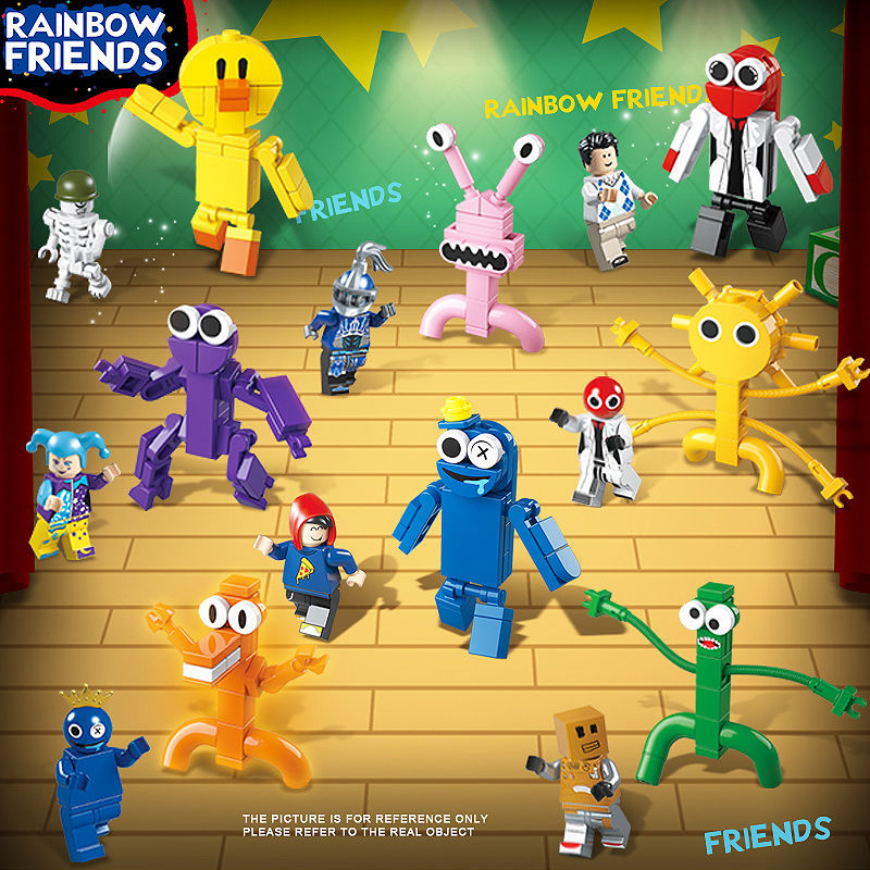 Rainbow Friends Building Blocks Toy, Cartoon Horror Game