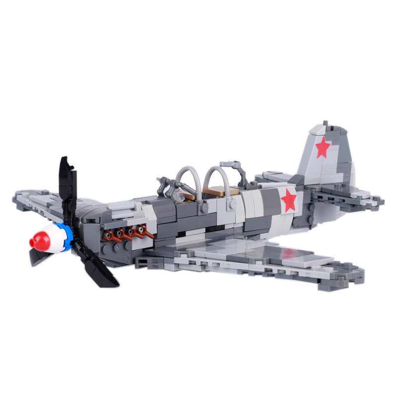 Yak-9 WW2 Soviet Germany Military Weapons Fighter Building Blocks Aircraft Helicopter Army Soldier Minifigures Models Toys Gifts