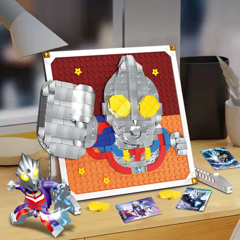 Japanese Anime Series Ultraman Building Block Minifigures Card Frame Compatible With Lego Photo Decoration Figures Gifts Boys