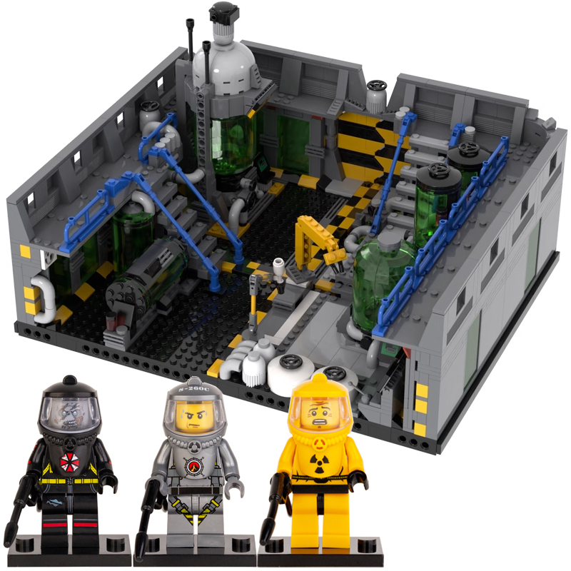 MOC City Resident Evil Building Blocks Chemical Base Outbreak Zombie Ghost Soldier Figures Educational Accessories Bricks Toys Gifts
