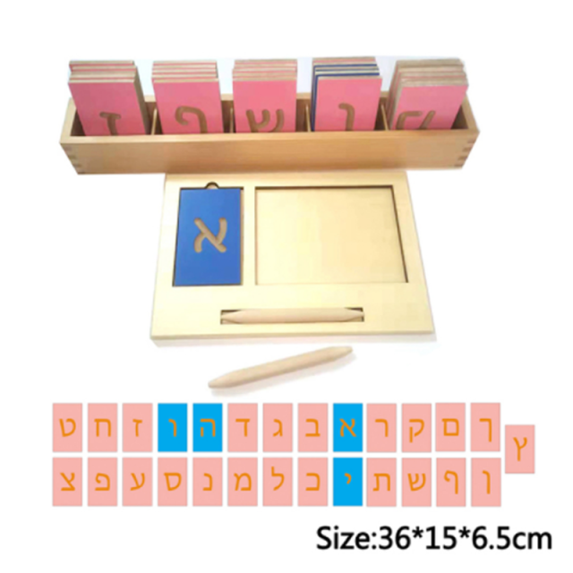 Wooden Pen Tracing Control Groove Boards Hebrew Letter English Alphabet Word Spelling Learn Montessori Educational Toys Game Kid