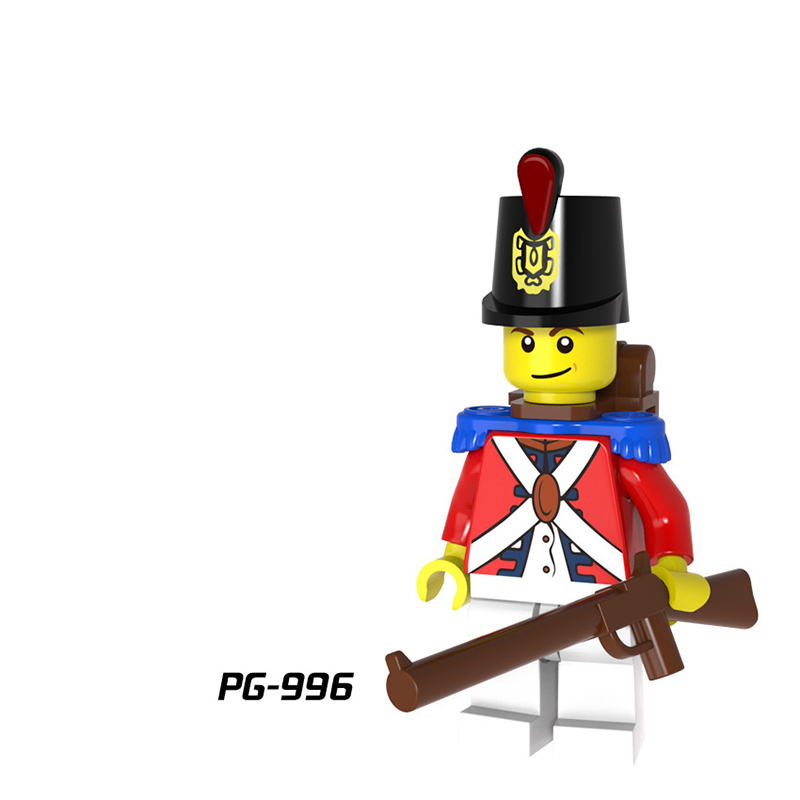PG8035 Military Imperial Navy Series Minifigures Building Blocks Redcoat Bluecoat Army Soldier Sword Governor Guards Toy Children