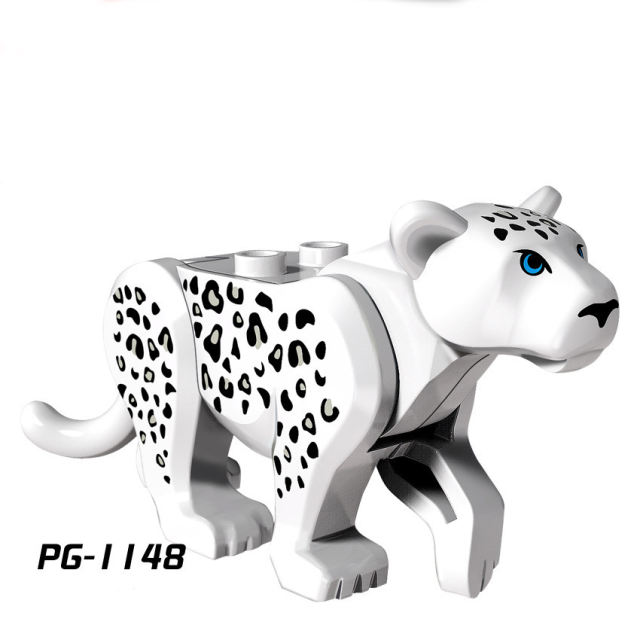 PG1045 Tiger Leopard  Building Blocks The Jungle Adventure Series Black Panther Snow Puma Zoo Figure Model Toy Gift Children kid