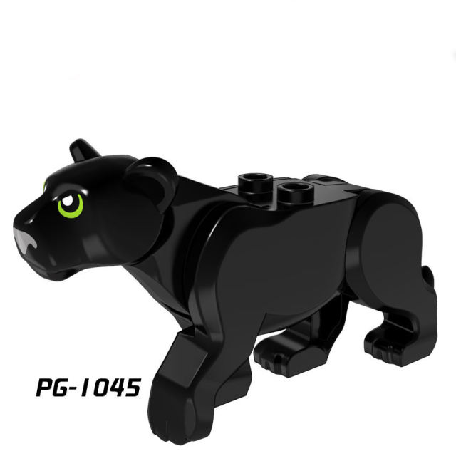 PG1045 Tiger Leopard  Building Blocks The Jungle Adventure Series Black Panther Snow Puma Zoo Figure Model Toy Gift Children kid