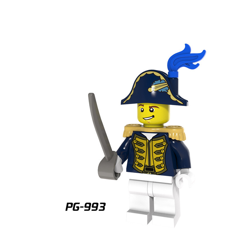 PG8035 Military Imperial Navy Series Minifigures Building Blocks Redcoat Bluecoat Army Soldier Sword Governor Guards Toy Children