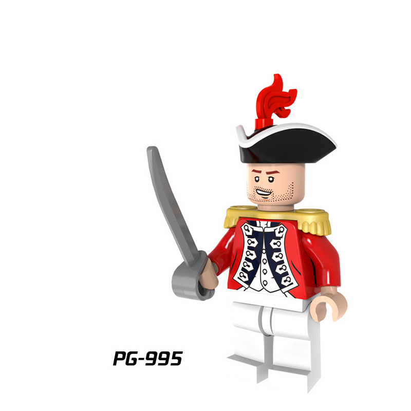 PG8035 Military Imperial Navy Series Minifigures Building Blocks Redcoat Bluecoat Army Soldier Sword Governor Guards Toy Children
