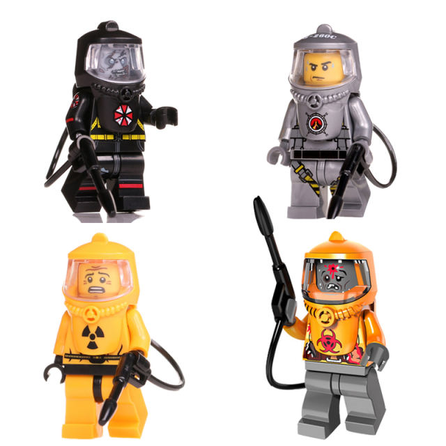 City Halloween Zombies Minifigures Building Blocks Cemetery Visor Soldier Skeleton Military Weapons Accessories Models Toys Gift