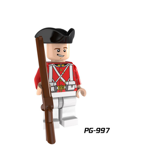 PG8035 Military Imperial Navy Series Minifigures Building Blocks Redcoat Bluecoat Army Soldier Sword Governor Guards Toy Children