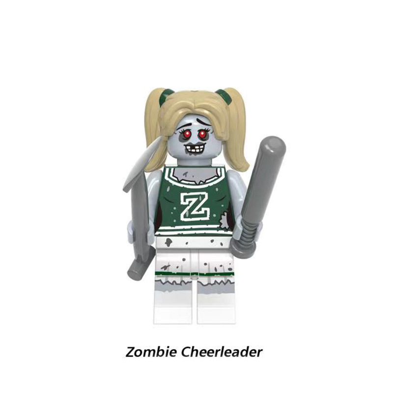 MOC Zombies Minifigures Building Blocks Surfer Cheerleader Girl Board Halloween Skeleton Sledge Game Accessorie Models Toys Gift