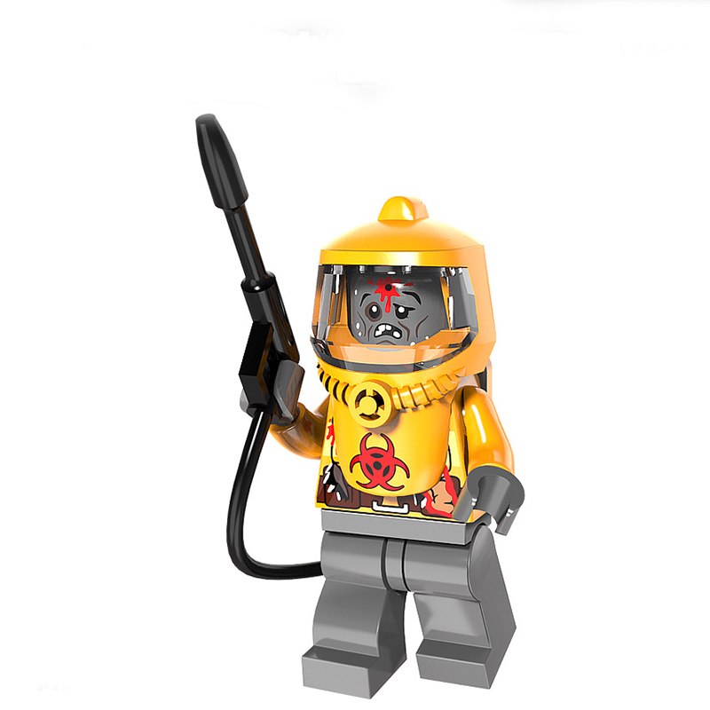 City Halloween Zombies Minifigures Building Blocks Cemetery Visor Soldier Skeleton Military Weapons Accessories Models Toys Gift