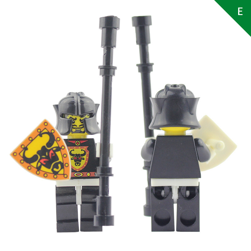 AX9807 Medieval Ox King Knight Minifigurs Building Blocks Ancient Legion Soldier Crown Shield Bow Arrow Boys Toys Children Gifts