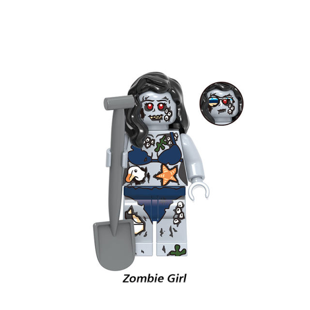 MOC Zombies Minifigures Building Blocks Surfer Cheerleader Girl Board Halloween Skeleton Sledge Game Accessorie Models Toys Gift