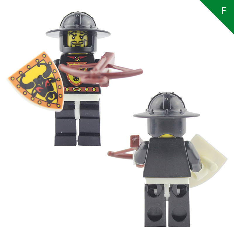 AX9807 Medieval Ox King Knight Minifigurs Building Blocks Ancient Legion Soldier Crown Shield Bow Arrow Boys Toys Children Gifts