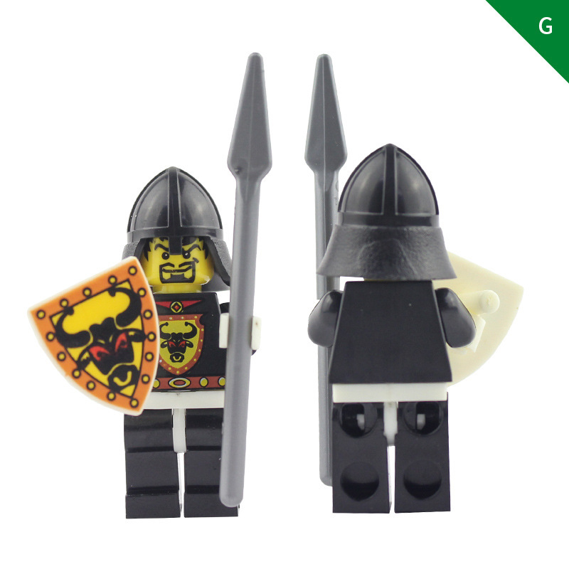 AX9807 Medieval Ox King Knight Minifigurs Building Blocks Ancient Legion Soldier Crown Shield Bow Arrow Boys Toys Children Gifts
