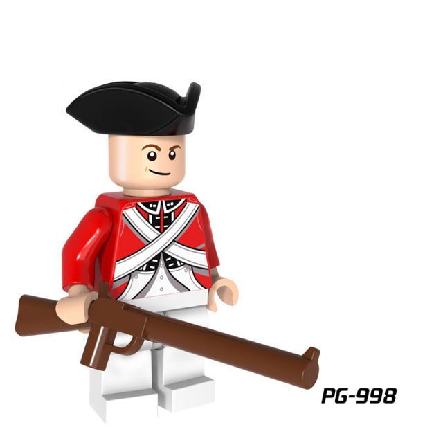 PG8035 Military Imperial Navy Series Minifigures Building Blocks Redcoat Bluecoat Army Soldier Sword Governor Guards Toy Children