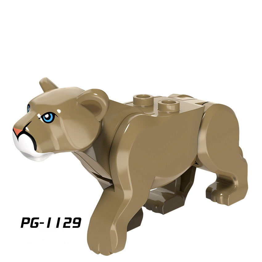 Tiger Leopard Assembling Bricks White Tiger Cougar Animals