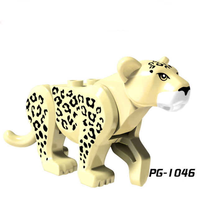 PG1045 Tiger Leopard  Building Blocks The Jungle Adventure Series Black Panther Snow Puma Zoo Figure Model Toy Gift Children kid