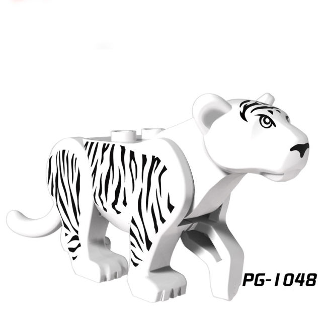 PG1045 Tiger Leopard  Building Blocks The Jungle Adventure Series Black Panther Snow Puma Zoo Figure Model Toy Gift Children kid