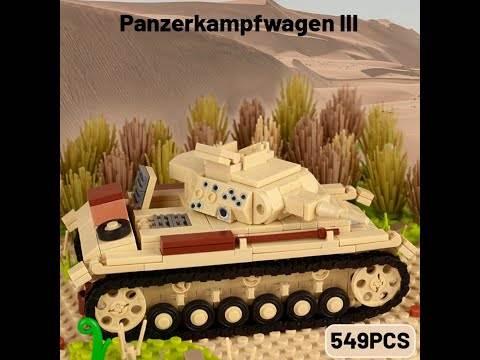 WW2 Military Germany North African PzKpfw III Tank Building Blocks Armor Vehicles Soldiers Minifigs Army Weapons Bricks Toys Kid