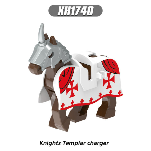 X0317 Medieval Military The Teutonic Order War Horse Building Blocks Knight Hospital Sanctuary Holy Sepulchre Saddle Bricks Toys Gifts