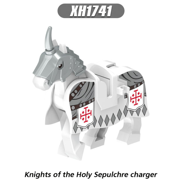 X0317 Medieval Military The Teutonic Order War Horse Building Blocks Knight Hospital Sanctuary Holy Sepulchre Saddle Bricks Toys Gifts