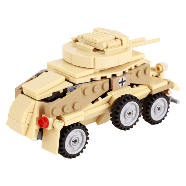 WW2 Military Germany North African Sd.kfz.222 Tank Building Blocks Armor Vehicles Soldiers Minifigs Army Weapons Bricks Toys Kid