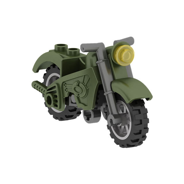 MOC WW2 Military Motorcycle Building Blocks Vehicle Tool Car Germany Army Soldier Figures Accessories Weapon Kid Model Toy Gifts