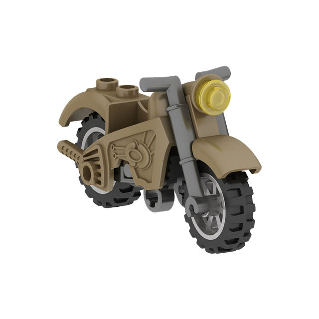 MOC WW2 Military Motorcycle Building Blocks Vehicle Tool Car Germany Army Soldier Figures Accessories Weapon Kid Model Toy Gifts