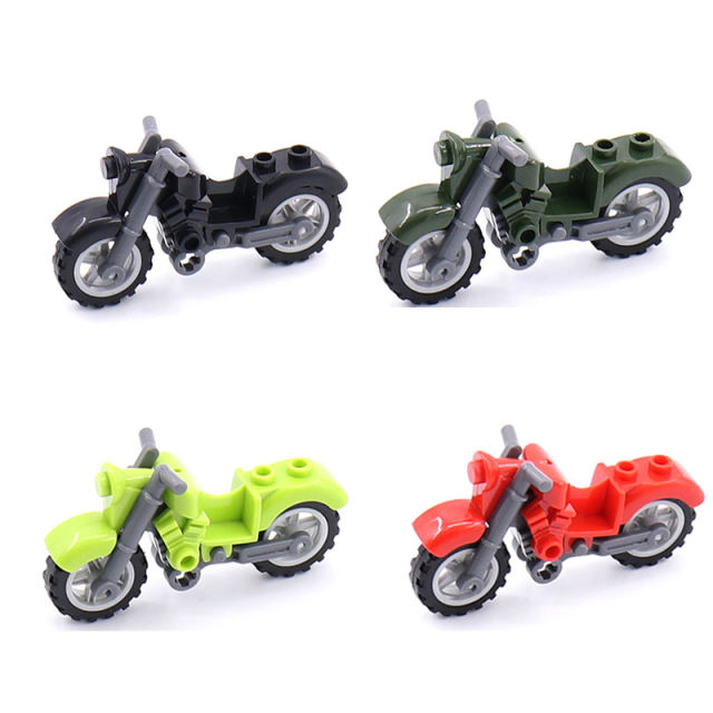 City Military Motorcycle Building Blocks Car Model Figures Accessories Soldiers Pickup Trucks MOC Vehicles Transporter Toys Boys