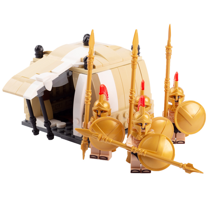 MOC Medieval Military Knight Castle Building Blocks Roma Soldiers Spartacus Minifigures Army Tents Models Brick Gifts Toys Kids