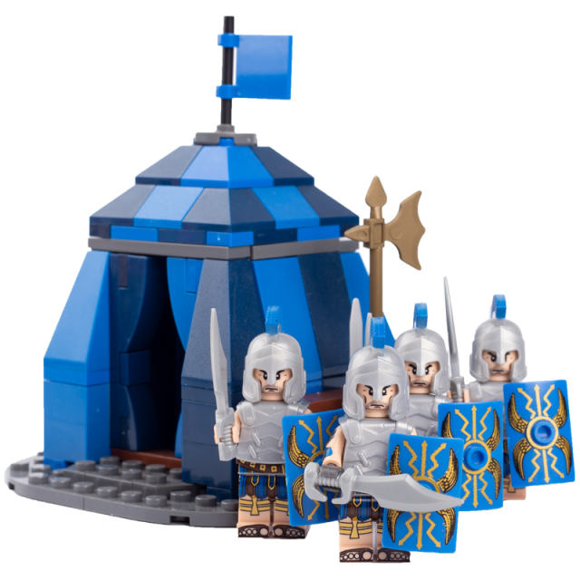 MOC Military Medieval Castle Building Blocks Roma Soldiers Knight Minifigures Tents Weapons Accessories Mini Bricks Models Toys