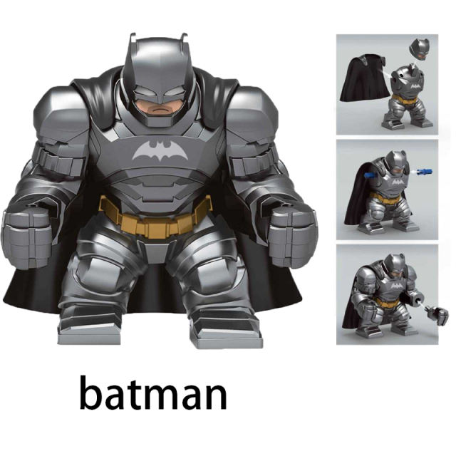DC Anime Superheroes Series Batman Minifigures Building Blocks Big Size War Figures Accessories Helmet Pixel Fist Boys Toy Model