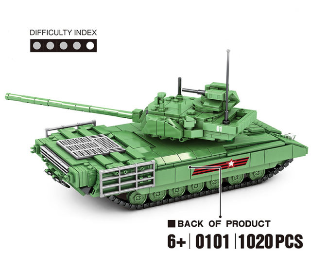 WW2 Russia T-14 Armata Main Battle Tank Minifigures Building Blocks War Army Vehicle Weapon Accessories Assemble Toys Kids Boys