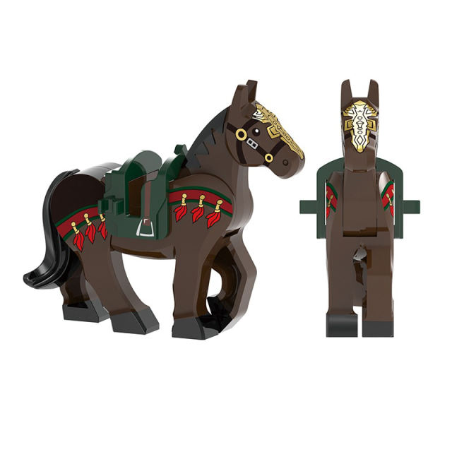 The Three Kingdoms Ancient Warrior Horse Series Building Blocks Medieval Generals Red Hare Saddle War Soldiers Kids Toy Children