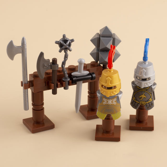 MOC Medieval Military Weapons Building Blocks Rome Knight Castle Soldiers Minifigures Accessories Helmets Shield Brick Toys Boys