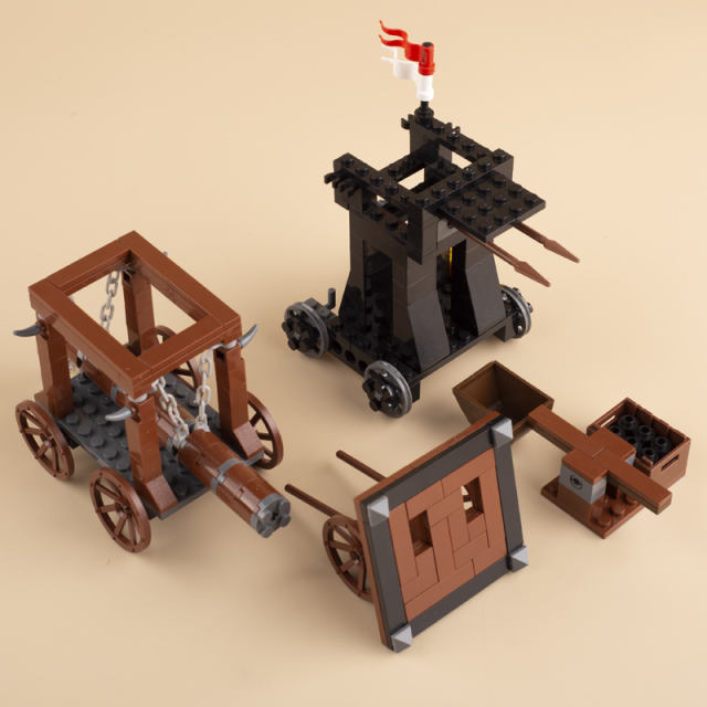 MOC Medieval Chariots Siege Hammer Sling Military Weapons Building Blocks Castle Roman Knights Soldiers Minifigures Bricks Toys