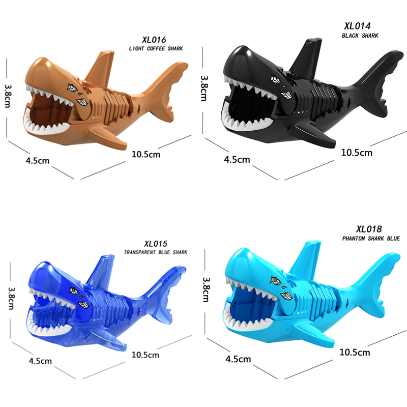 Shark Series Building Blocks Pirates of the Caribbean Underwater Marine Animal Super Heroes Model Toys For Children Gifts Kids