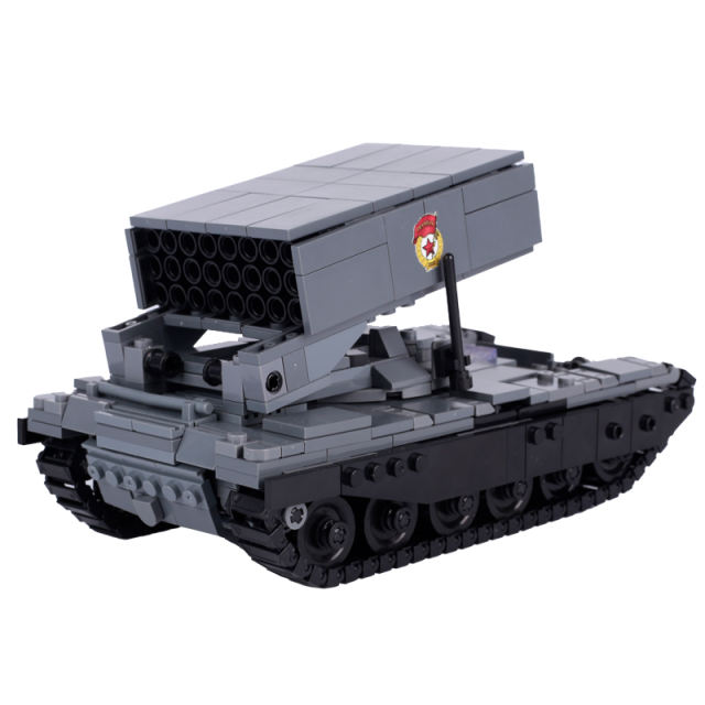 Spitfire Russian Military Tank TOS-1 Self Propelled Rocket Launcher Building Blocks Weapon Vehicle Model Launchcannon Toys Kids
