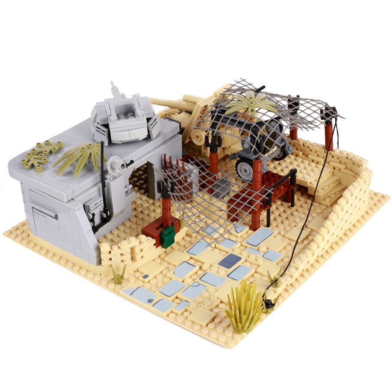 WW2 German Military War Scene Array Map Minifigurs Building Blocks Tank Vehicle Gun Iron Mesh Soldiers Weapon Headlamp Toy Gifts