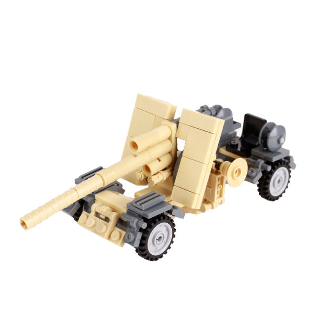 WW2 German North African Version 88 MM FLAK Anti Aircraft Gun Building Blocks Vehile Army Soldiers Weapon Accessories Gifts Boys