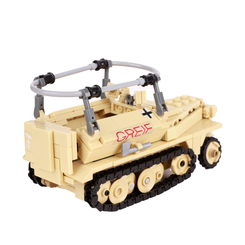 WW2 German Military SDKFZ 250 Semi Tracked Light Armor Building Blocks North Arica Tank Vehicle War Army Soldiers Gifts Boys Toy