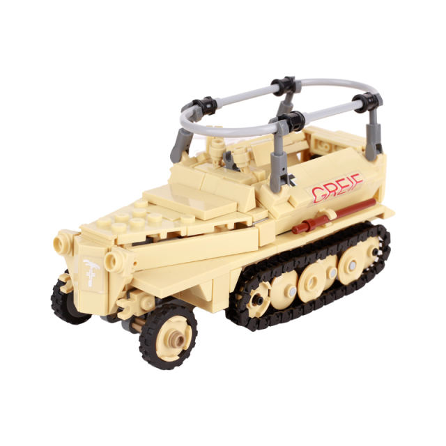 WW2 German Military SDKFZ 250 Semi Tracked Light Armor Building Blocks North Arica Tank Vehicle War Army Soldiers Gifts Boys Toy