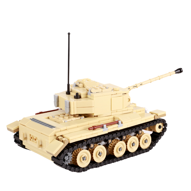 WW2 British Military Comet Cruising Tank Building Blocks Model War Army Soldiers Battery Weapon Gun Felt Track Gifts Toys Boys