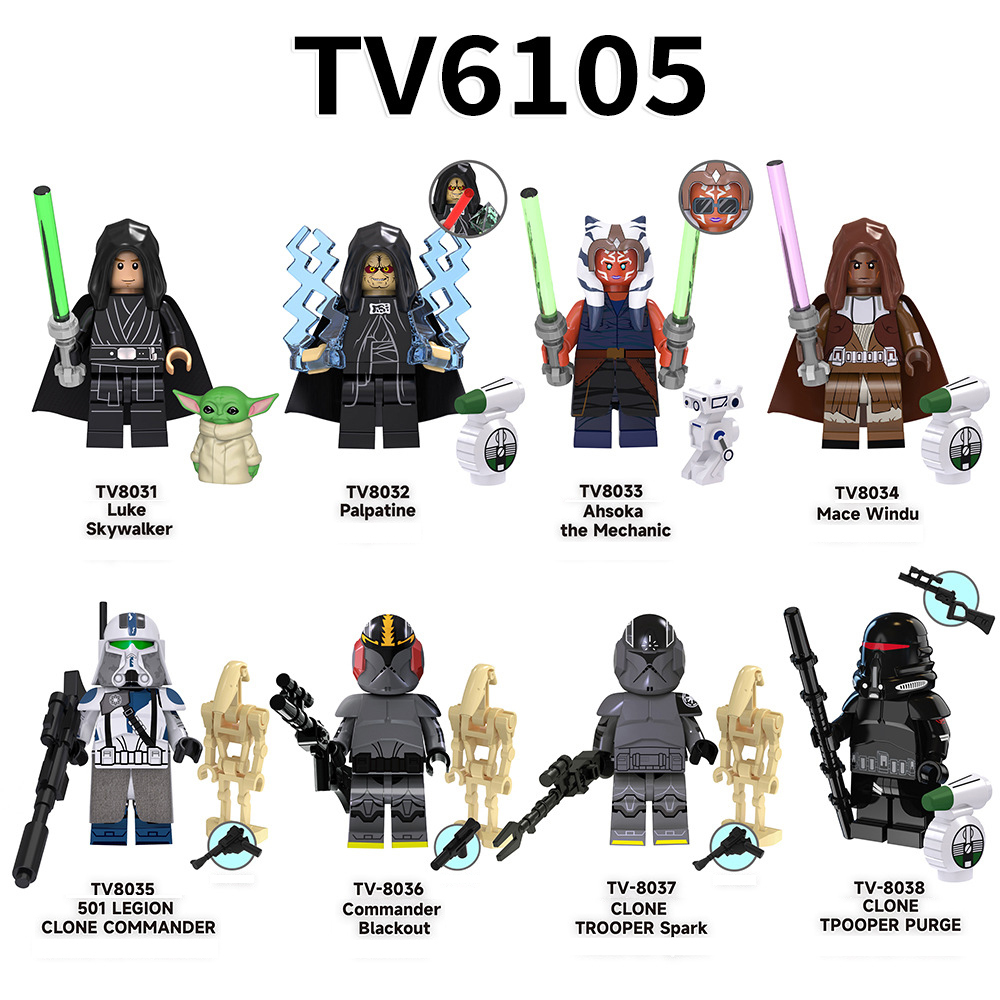 TV6105 Star Wars Series Minifigures Building Blocks Science Fiction Clone Cleanser Ahsoka Repairer Model Ameican Action Toy Gift