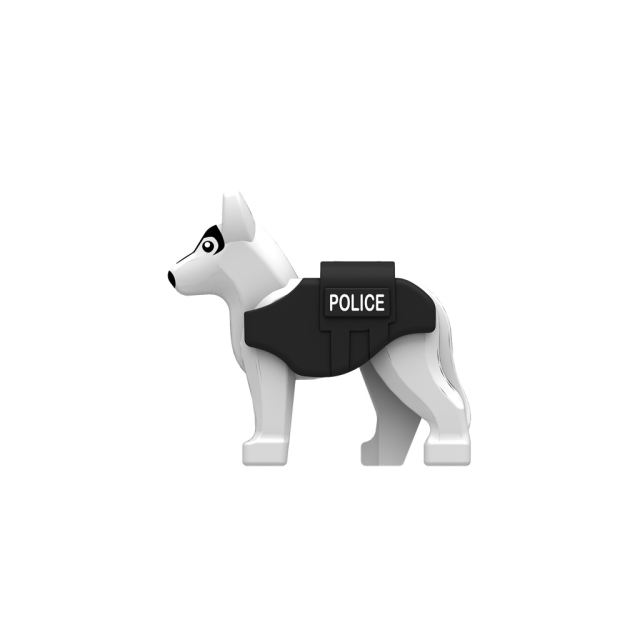 Small Particle Police Dog Bulletproof Vest Building Block Animal Parts Soldier Military Search Rescue SWAT Toy For Children Gift