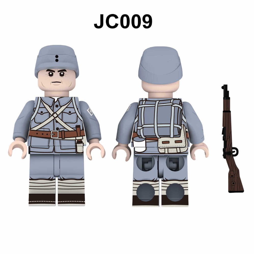 WW2 Military Minifigures Building Blocks War Germany Helmet Weapon Gun Soldiers Army Model Accessories Compatible Toys Boys Gift