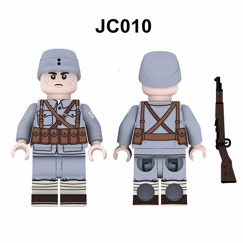 WW2 Military Minifigures Building Blocks War Germany Helmet Weapon Gun Soldiers Army Model Accessories Compatible Toys Boys Gift