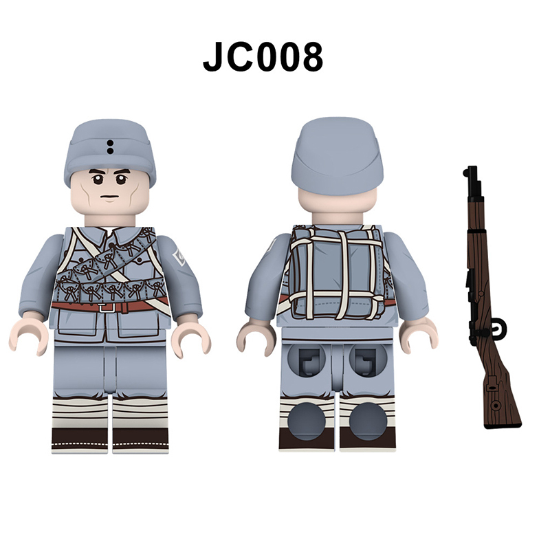 WW2 Military Minifigures Building Blocks War Germany Helmet Weapon Gun Soldiers Army Model Accessories Compatible Toys Boys Gift