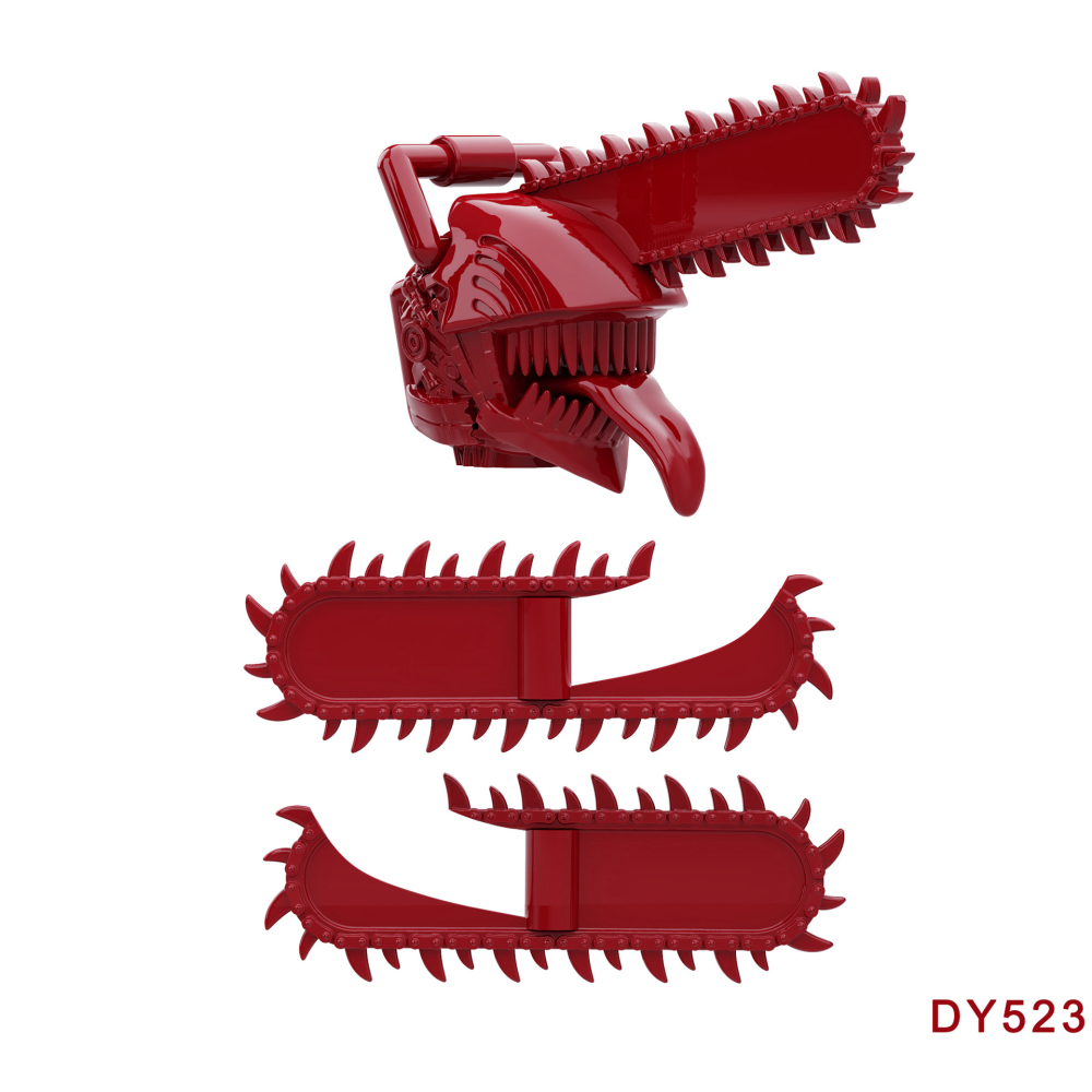 DY523 Anime Series Chainsaw Man Building Blocks Accessories Peony Electric Saw Head Denji Pochita Weapon Cartoon Boys